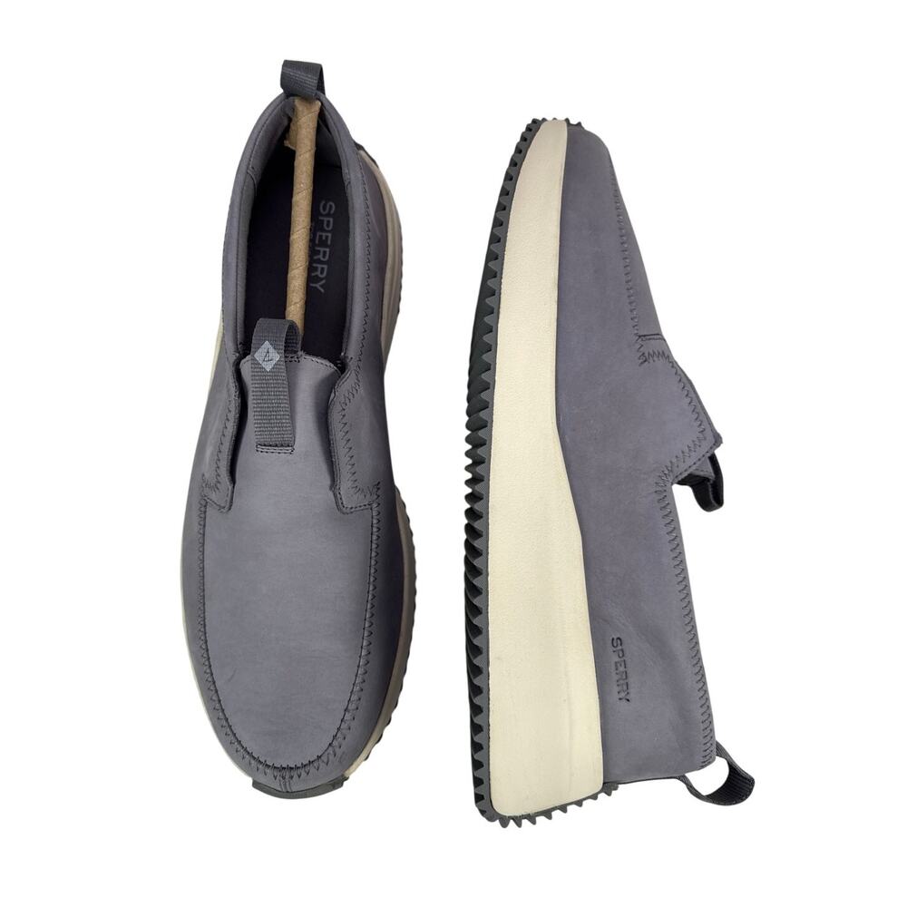 Sperry Top-Sider Boat‎ Runner Loafer Mens 12 M Grey Leather Slip On Moc Toe